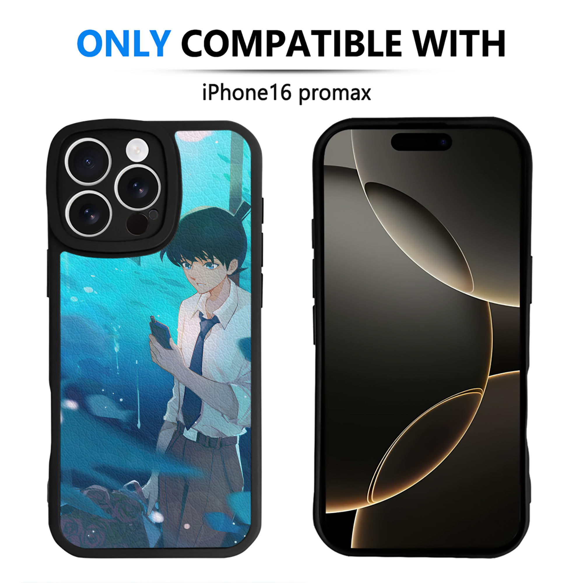 （画像用） 名探偵コナン Detective Conan 【iPhone 16シリーズ対応】シリコンスマホケース（レザー調） 材質：シリコン